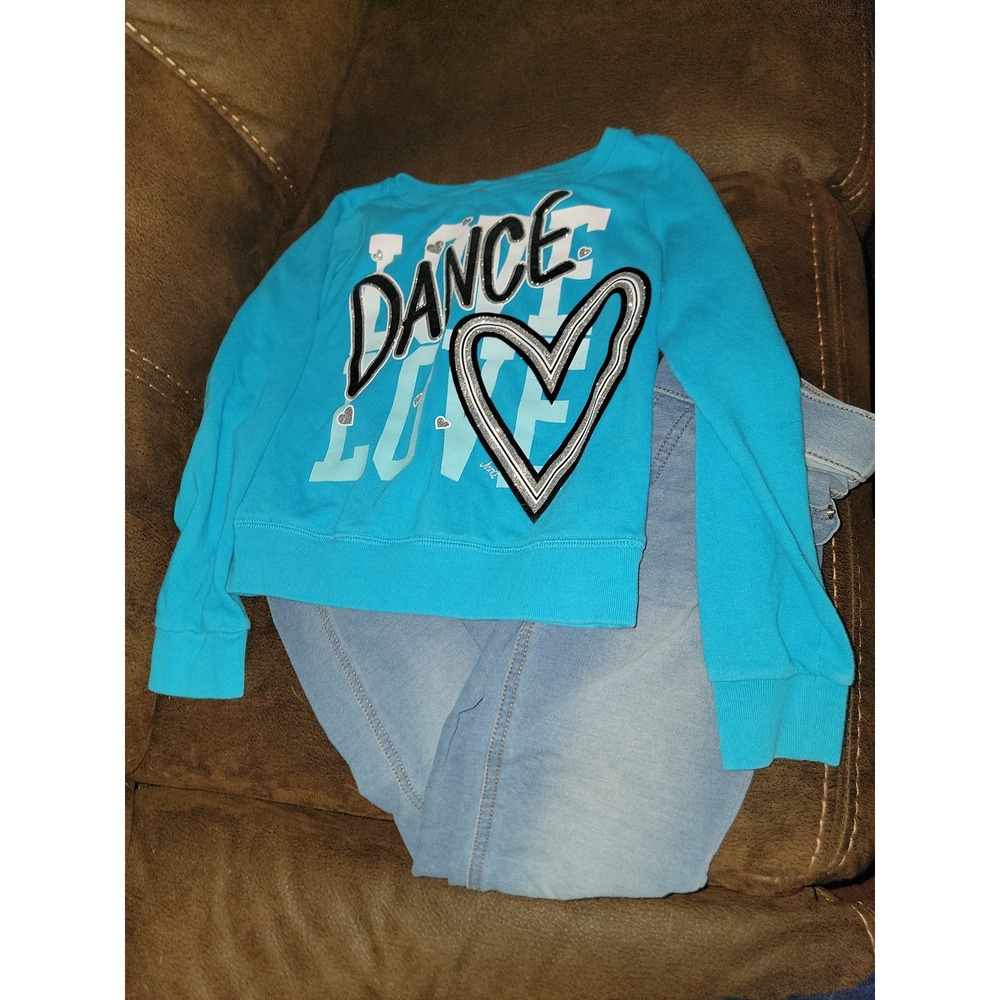 Justice‎ outfit dance sweatshirt and jeans jeggings size 10